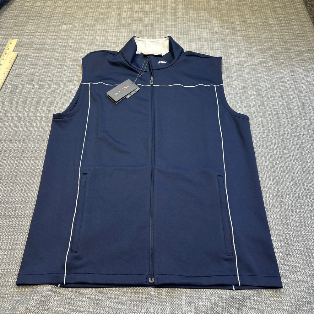 New KJUS Damian Vest Mens 54 / XL Navy Blue Full Zip Golf Performance Athletic